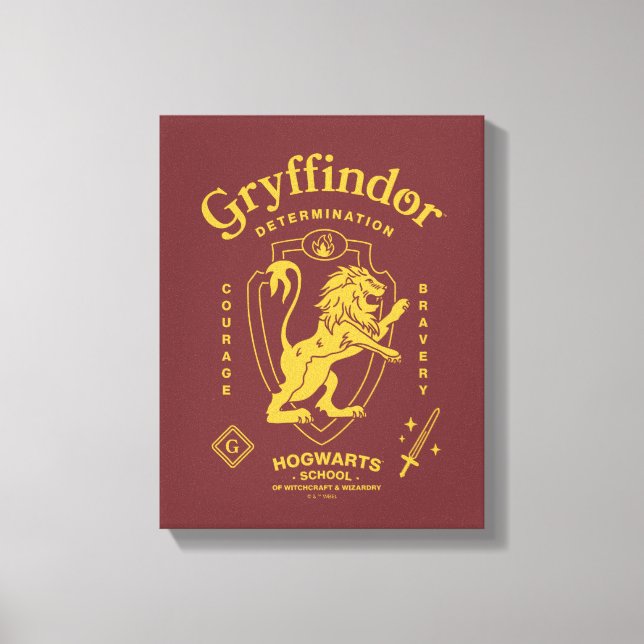 GRYFFINDOR™ Entschlossenheit Mut Tapferkeit Wappen Leinwanddruck (Vorderseite)