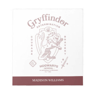 GRYFFINDOR™ Entschlossenheit Mut Tapferkeit Wappen Notizblock