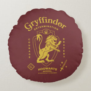 GRYFFINDOR™ Entschlossenheit Mut Tapferkeit Wappen Rundes Kissen