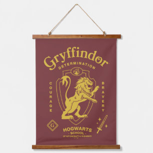 GRYFFINDOR™ Entschlossenheit Mut Tapferkeit Wappen Wandteppich Mit Holzrahmen