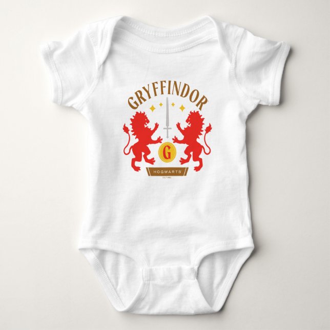 GRYFFINDOR™ House Double Lion Sword Graphic Baby Strampler (Vorderseite)