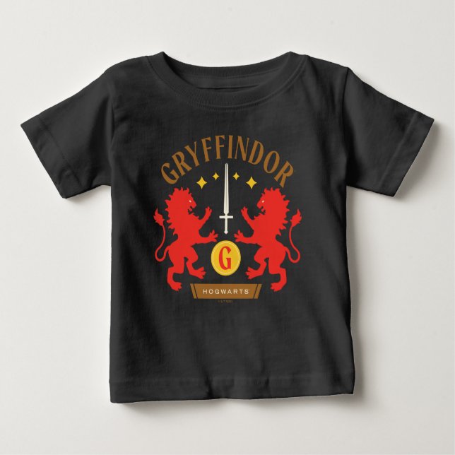 GRYFFINDOR™ House Double Lion Sword Graphic Baby T-shirt (Vorderseite)