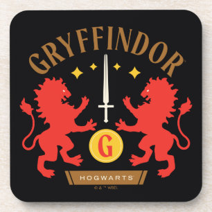 GRYFFINDOR™ House Double Lion Sword Graphic Getränkeuntersetzer