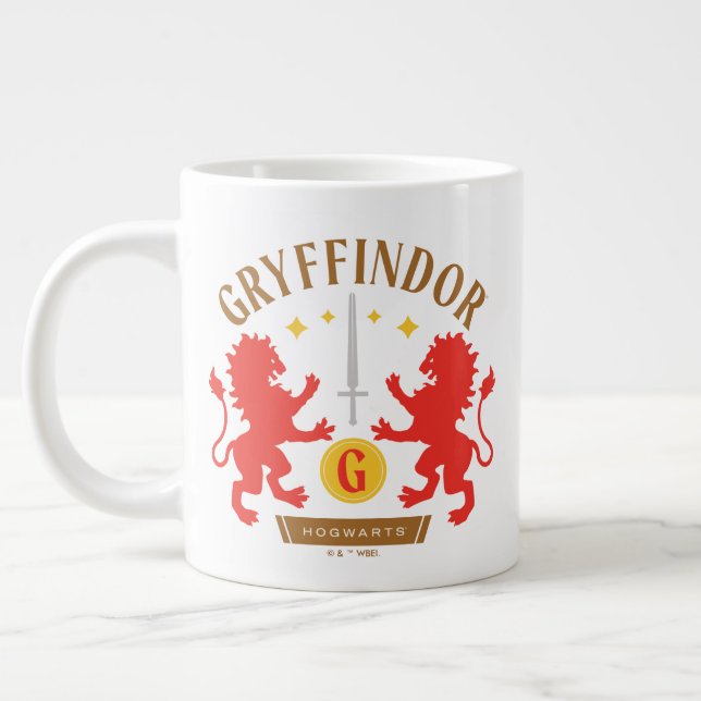 GRYFFINDOR™ House Double Lion Sword Graphic Jumbo-Tasse (Links)