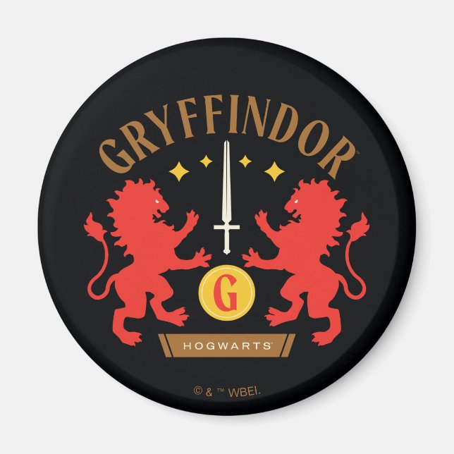GRYFFINDOR™ House Double Lion Sword Graphic Magnet (Vorne)