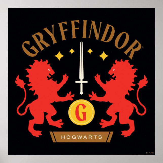 GRYFFINDOR™ House Double Lion Sword Graphic Poster (Vorne)