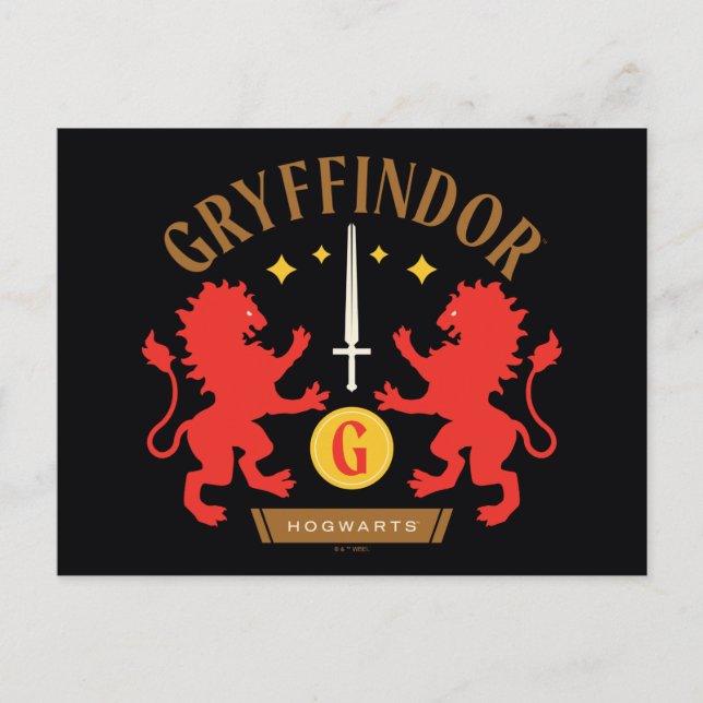 GRYFFINDOR™ House Double Lion Sword Graphic Postkarte (Vorderseite)