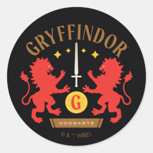 GRYFFINDOR™ House Double Lion Sword Graphic Runder Aufkleber