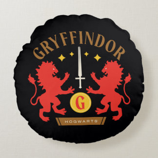 GRYFFINDOR™ House Double Lion Sword Graphic Rundes Kissen