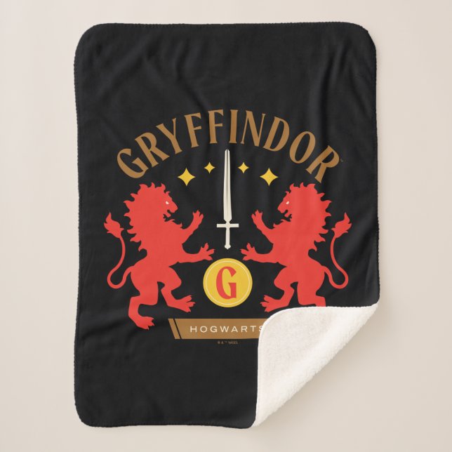 GRYFFINDOR™ House Double Lion Sword Graphic Sherpadecke (Vorderseite)