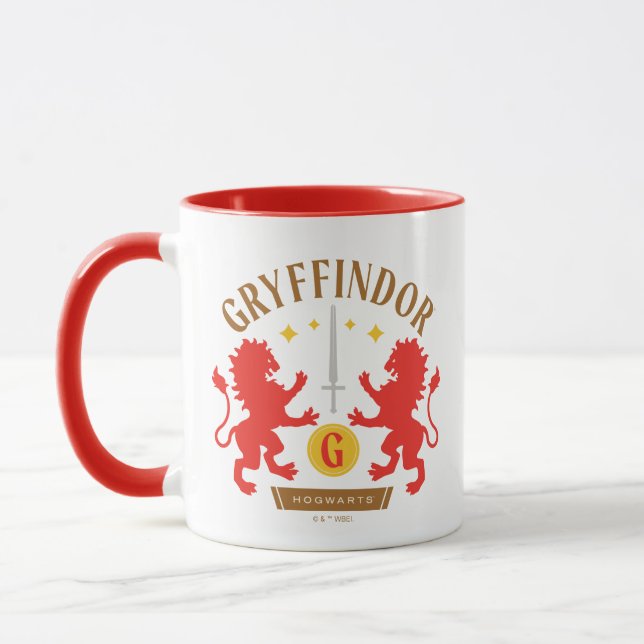 GRYFFINDOR™ House Double Lion Sword Graphic Tasse (Links)