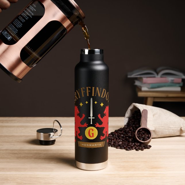 GRYFFINDOR™ House Double Lion Sword Graphic Trinkflasche (Kaffee)