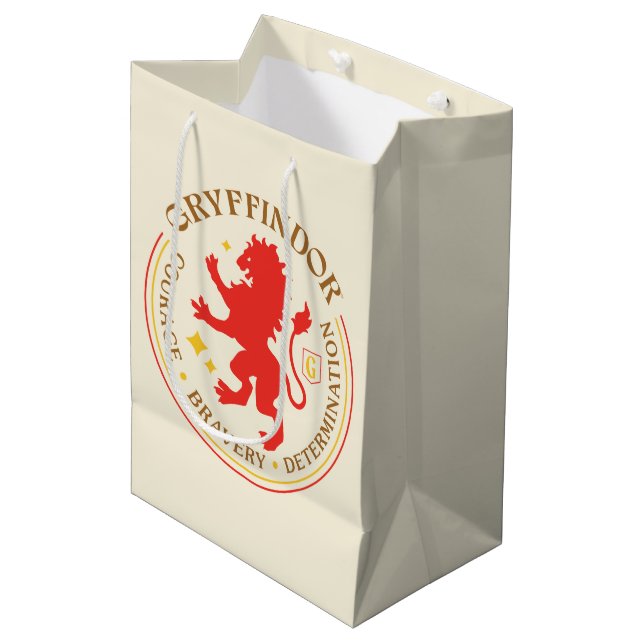 GRYFFINDOR™ Red Lion House Pride Abzeichen Mittlere Geschenktüte (Vorderseite Schrägansicht)