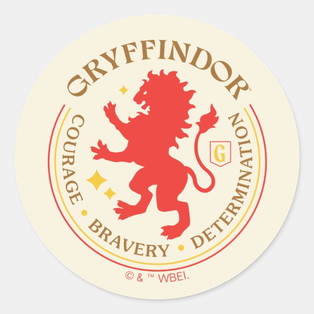 GRYFFINDOR™ Red Lion House Pride Abzeichen Runder Aufkleber (Vorderseite)