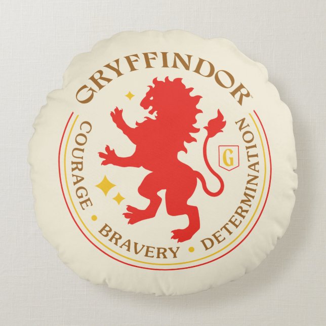 GRYFFINDOR™ Red Lion House Pride Abzeichen Rundes Kissen (Vorderseite)