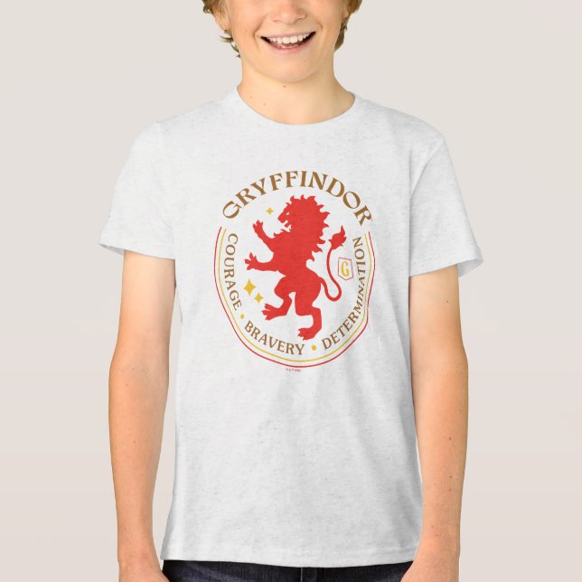 GRYFFINDOR™ Red Lion House Pride Badge Tri-Blend Shirt (Vorderseite)