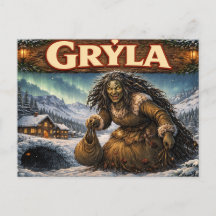 Gryla Icelandic yule lad postcard
