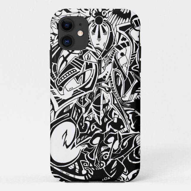 GRYM - Abstrakte Schwarz-Weiß-Kunst Case-Mate iPhone Hülle (Rückseite)
