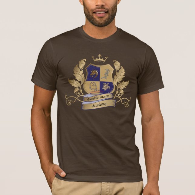 GSA Haus-Wappen kein Flügel-Blau-Gold T-Shirt (Vorderseite)