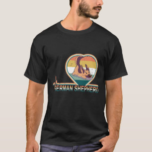GSD094 - Retro-Deutscher-Schäferhund-Herzschlag Vi T-Shirt