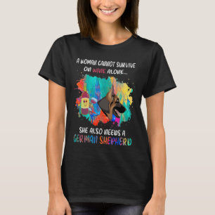 GSD101 - Eine Frau kann allein nicht auf Wein über T-Shirt