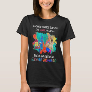 GSD104 - Eine Frau kann allein nicht auf Wein über T-Shirt
