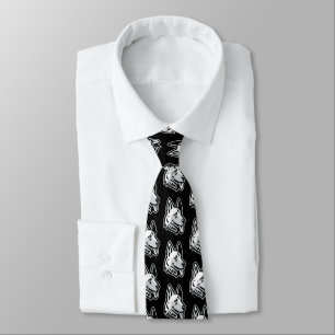 GSD German Shepherd on Black Neck Tie Krawatte