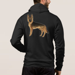 GSD-Hundedesign für Schwarz und Tan Hoodie