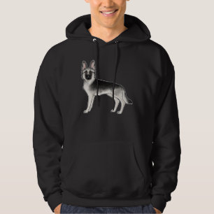 GSD-Hundedesign für Silberschäfer und Schwarze Hoodie