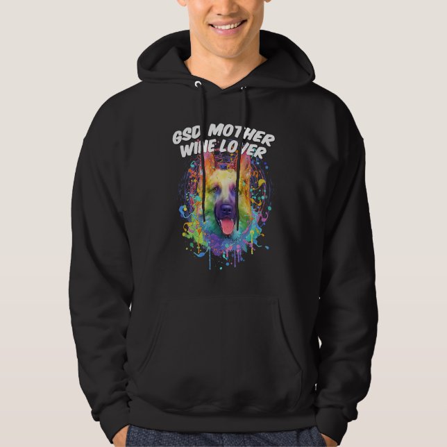 GSD Mother Wine  German Shepherd Animal  Shepard Hoodie (Vorderseite)