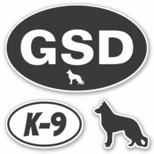 GSD ovales Aufkleber-Set des Schäferhund-HundK-9 Aufkleber