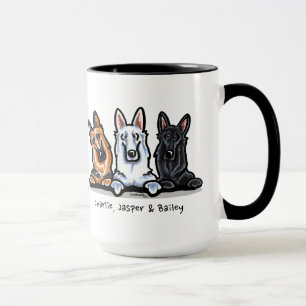 GSD Schwarz-weiß und Tan Personalisiert Tasse