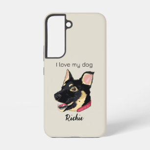 GSD Welpen Illustration Monogram Geschenk für Hund Samsung Galaxy Hülle
