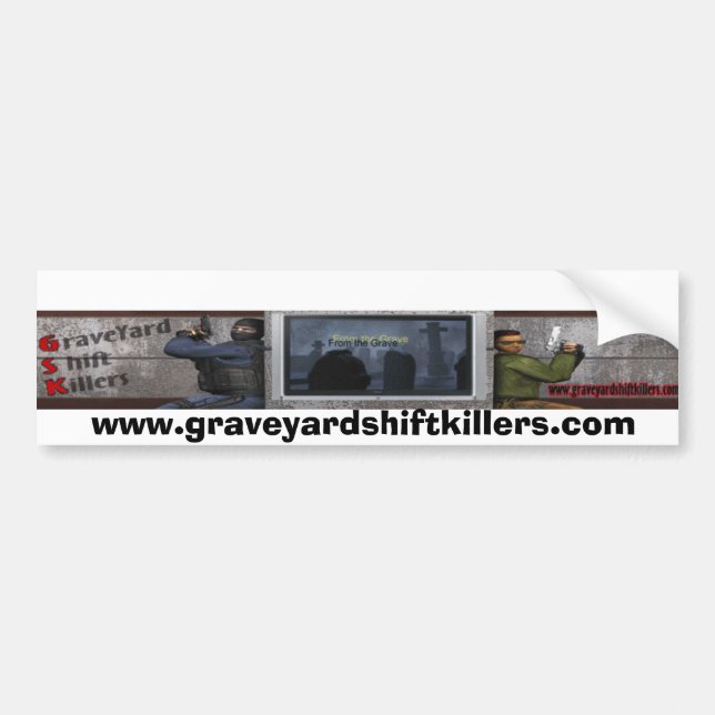 GSKBan12, www.graveyardshiftkillers.com Autoaufkleber (Vorne)