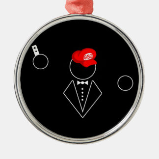 GSO Metallweihnachtsverzierung Silbernes Ornament