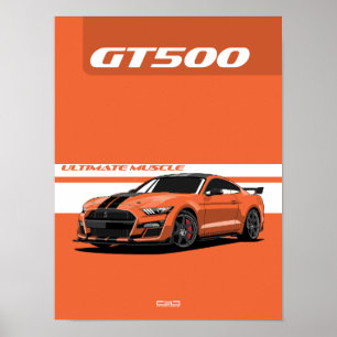 GT500 Muskelwagenposter - Orange Poster