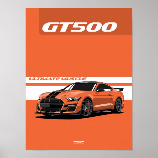 GT500 Muskelwagenposter - Orange Poster (Vorne)