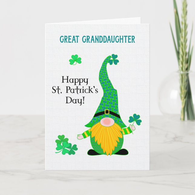 Gt Grandtochter St Patrick's Fun Leprechaun Card Karte (Vorderseite)