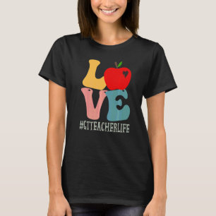 Gt Lehrer Liebe Apfel Groovy Retro Süß Zurück zur T-Shirt
