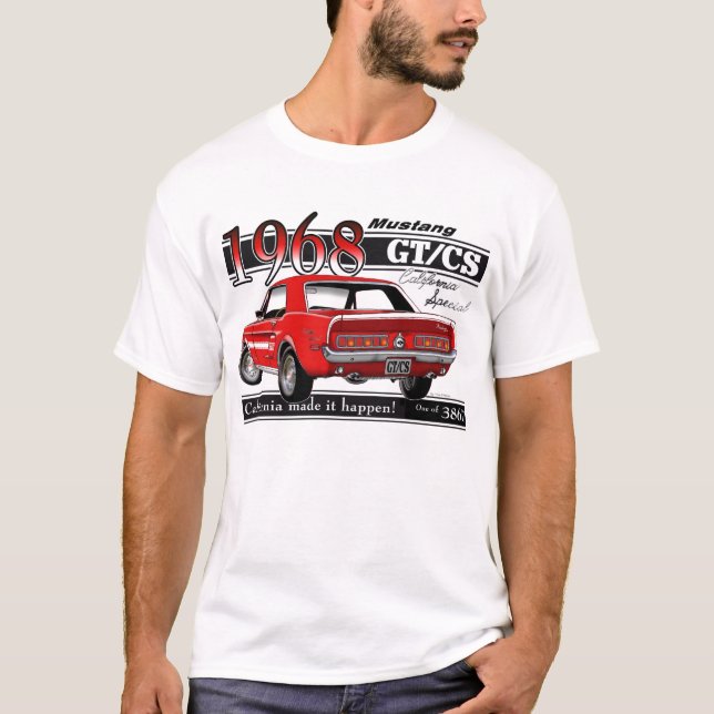 GTCS Mustang 1968 - Doppeltes versah mit Seiten T-Shirt (Vorderseite)