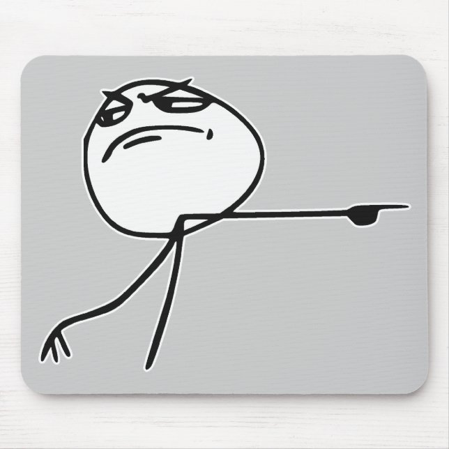 GTFO gehen Typ-Raserei-Gesichts-Comic Meme hinaus Mousepad (Vorne)