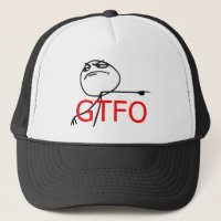 GTFO gehen Typ-Raserei-Gesichts-Comic Meme hinaus