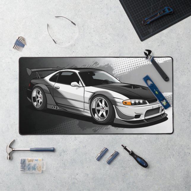 GTO Racing Car, modern, schwarz und weiß Schreibtischunterlage (Arbeitsplatz)