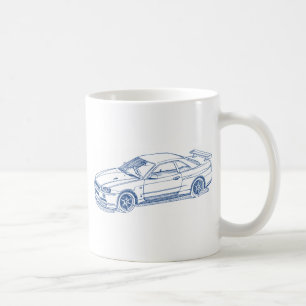 GTR Skizze R34 2000 Nis-Skyline Kaffeetasse