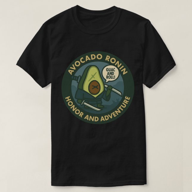 Guac And Roll Samurai Avocado Grafik T-Shirt (Design vorne)