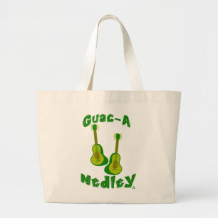Guac Medley Guacamole Avocado Fun Guitar Art Jumbo Stoffbeutel