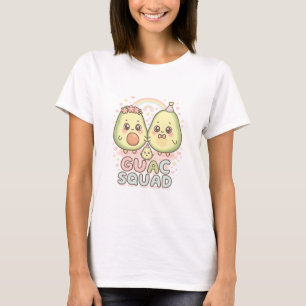 Guac Squad – Kawaii Avocado-Trio mit Regenbogen & T-Shirt