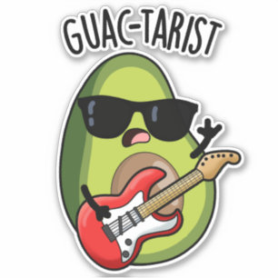 Guac-tarist Funny Avocado Pun Aufkleber