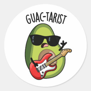 Guac-tarist Funny Avocado Pun Runder Aufkleber