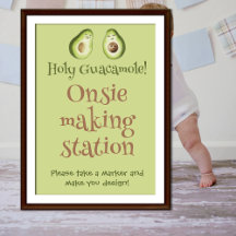 Guacamole Avocado Fiesta Baby Shower Onsie Game